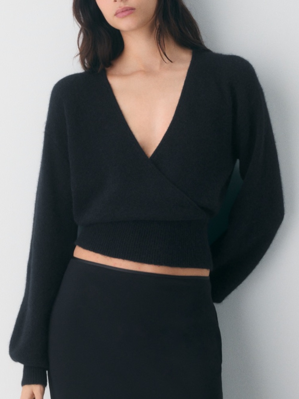 Wilfred SoftSpoke Dear Wrap Sweater in Black! Size S
